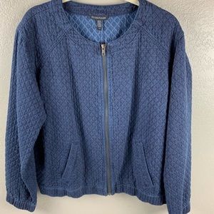 Eileen Fisher quilted denim jacket